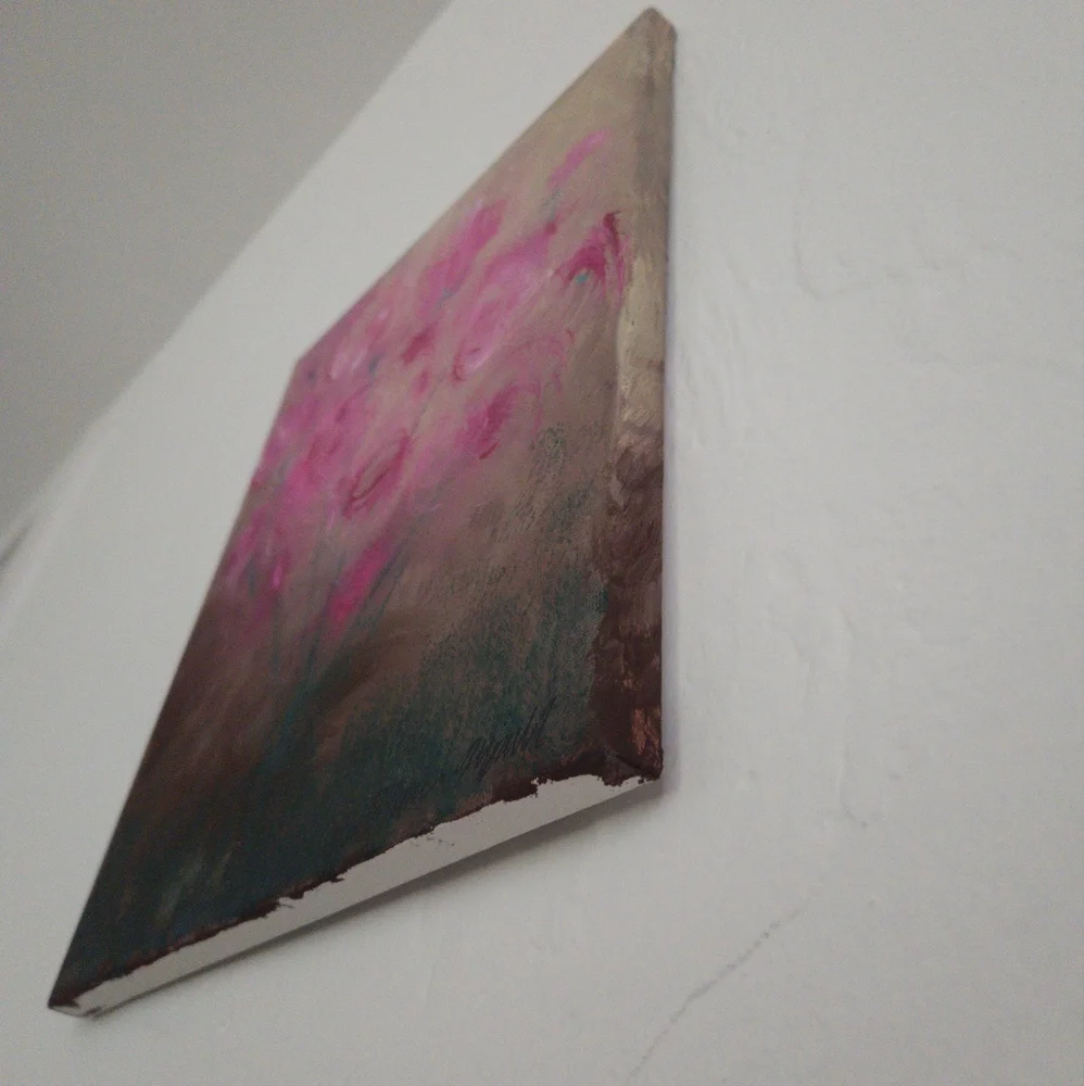 "Beauty from Ashes" original hand painted abstract roses flowers canvas painting - Picture 3 of 8